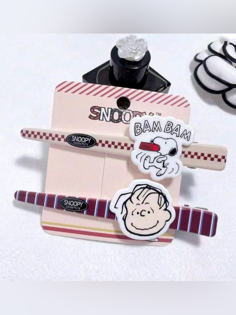 Peanuts Metal & Plastic Snoopy & Linus themed hair Bangs barrettes Clips NIP